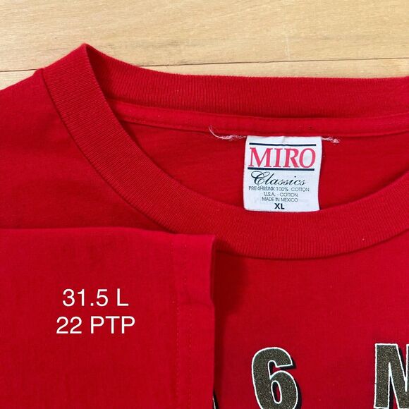 Vintage Chicago Bulls Shirt XL Red 1996 NBA Finals Champs Miro Michael Jordan - Picture 5 of 7